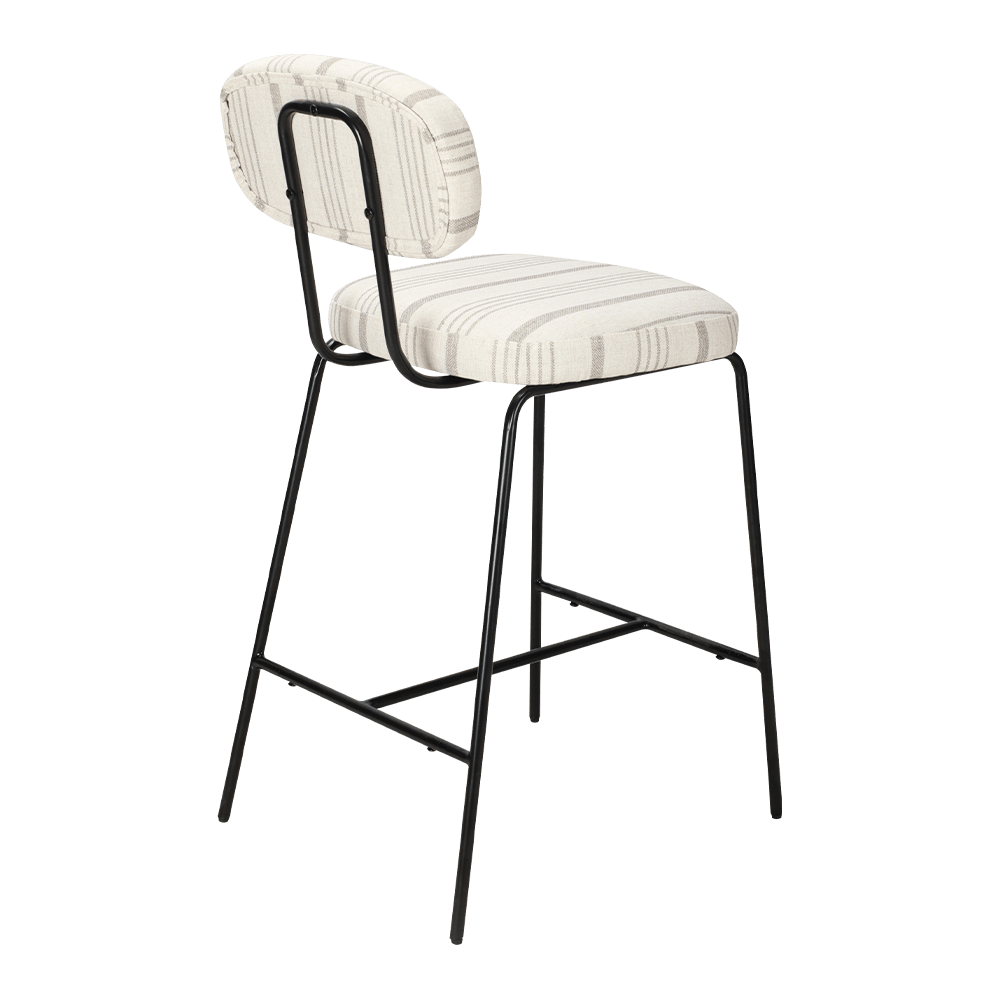 Cathaoir itheacháin upholstered cos miotail le cúl