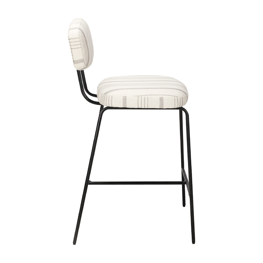 Cathaoir itheacháin upholstered cos miotail le cúl