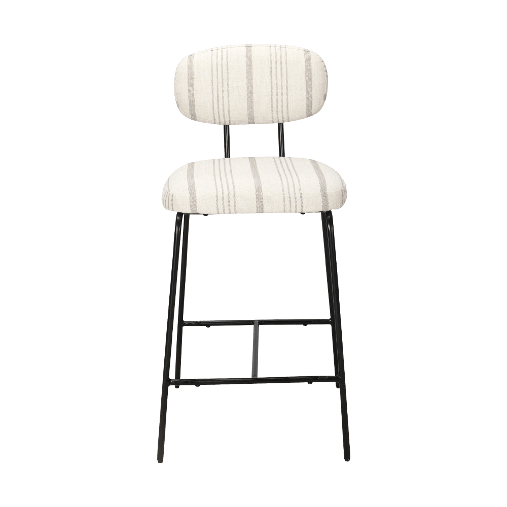 Cathaoir itheacháin upholstered cos miotail le cúl