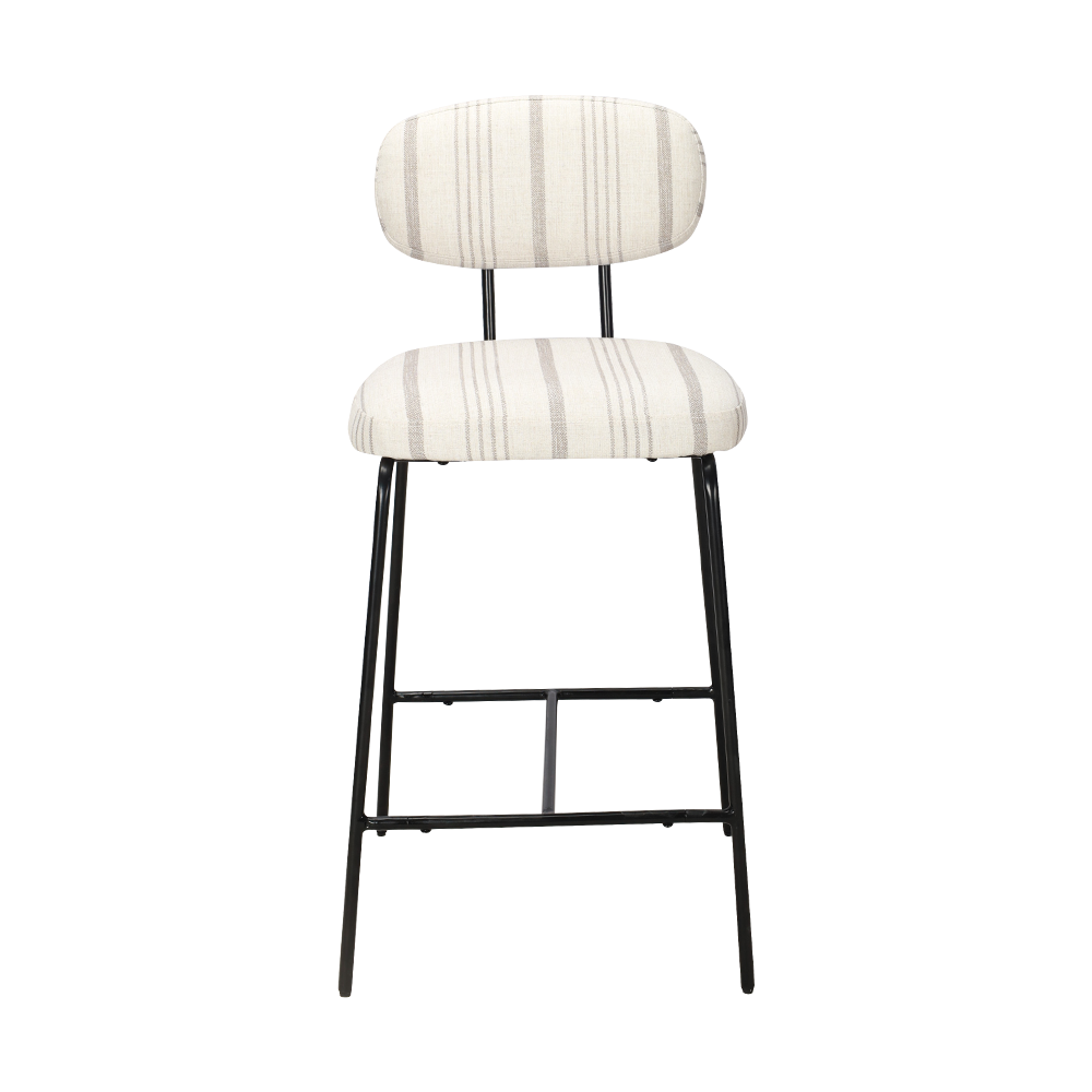 Cathaoir itheacháin upholstered cos miotail le cúl