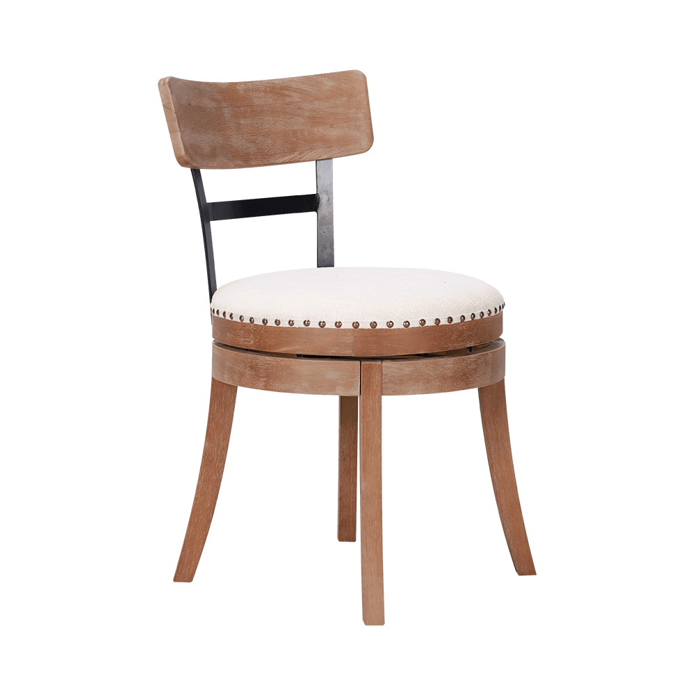 Cushion cruinn cathaoir itheacháin adhmaid soladach