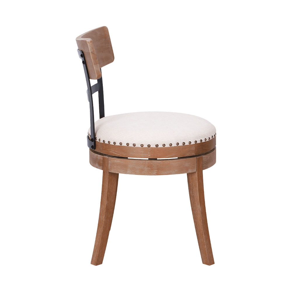 Cushion cruinn cathaoir itheacháin adhmaid soladach