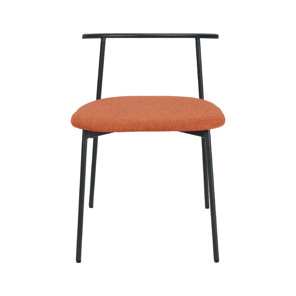 Cathaoir itheacháin cos miotail cuartha oráiste oráiste