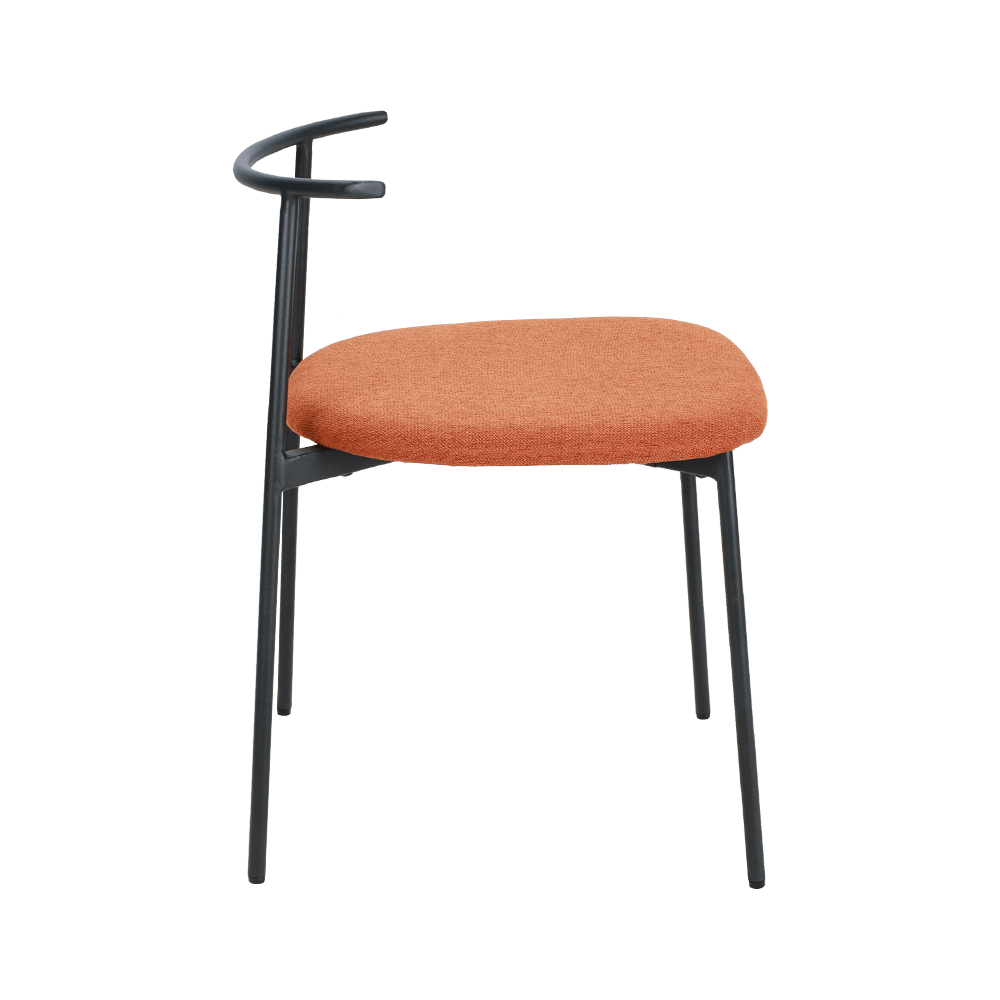 Cathaoir itheacháin cos miotail cuartha oráiste oráiste