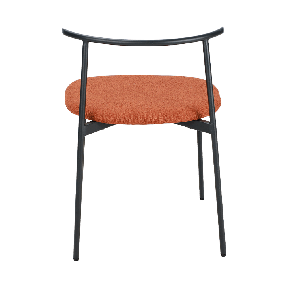 Cathaoir itheacháin cos miotail cuartha oráiste oráiste